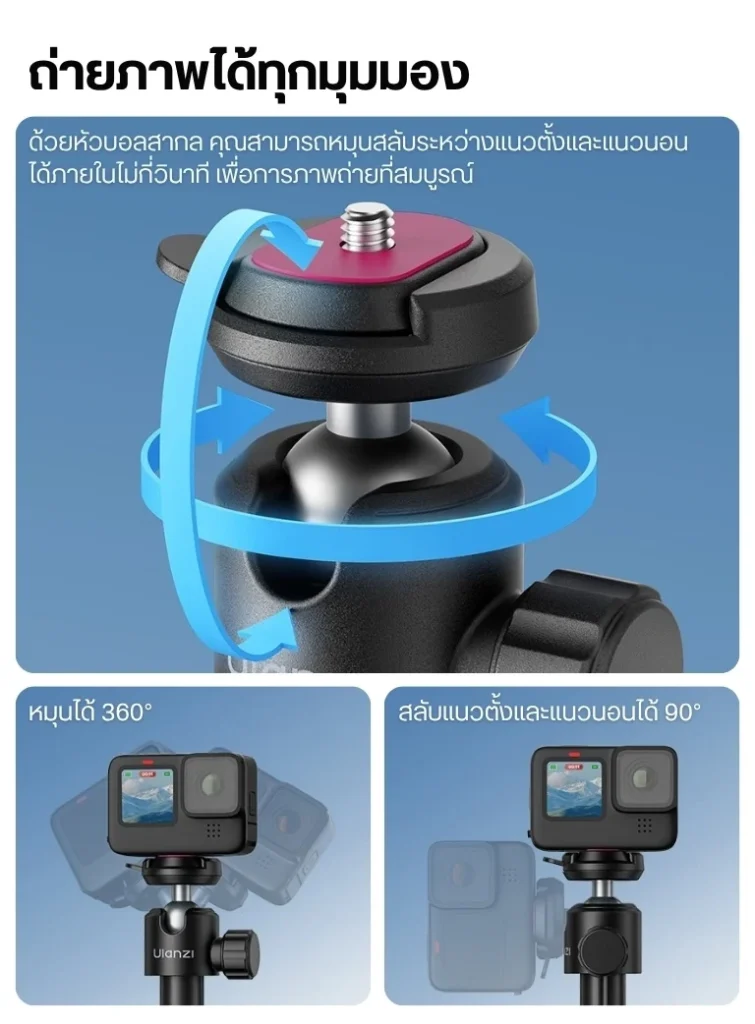 Ulanzi TT24 Cka Quick Release Selfie Stick ไม้เซลฟี่ ขาตั้งกล้อง ระบบปลดเร็ว Cka (7)