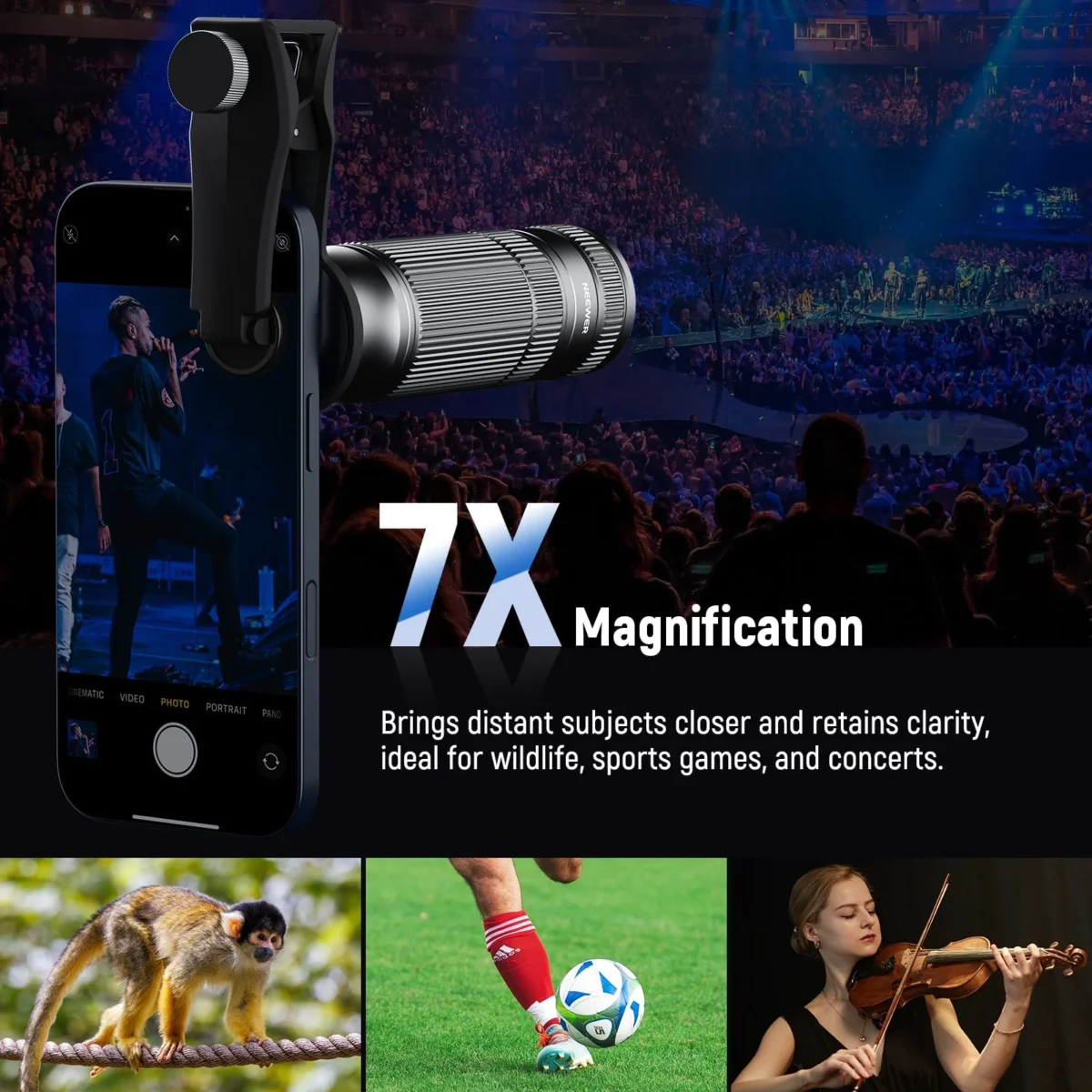 2 NEEWER LS 36 Ultra 7X Telephoto Lens with 10X Macro เลนส์เทเลโฟโต้ 7X และมาโคร 10X สำหรับสมาร์ทโฟน