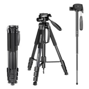 NEEWER SAB264 2-in-1 Tripod + Monopod ขาตั้งกล้อง สูง 70 นิ้ว ขาตั้งกล้องอะลูมิเนียมอัลลอย ปรับเป็น Monopod ได้ หัวแพน 3-Way หมุน 360° สำหรับกล้องและมือถือ