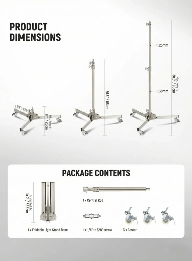 Neewer ST98 SS Stainless Stell Light Stand (18)