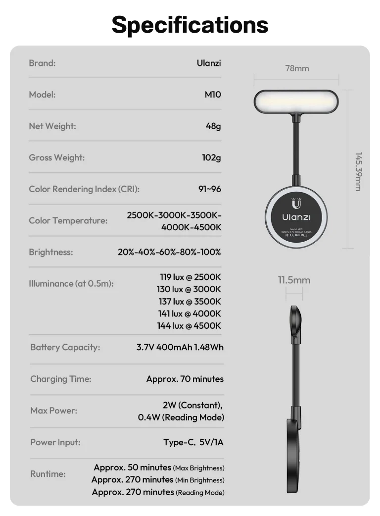 Ulanzi M10 Magsafe LED Light (11)
