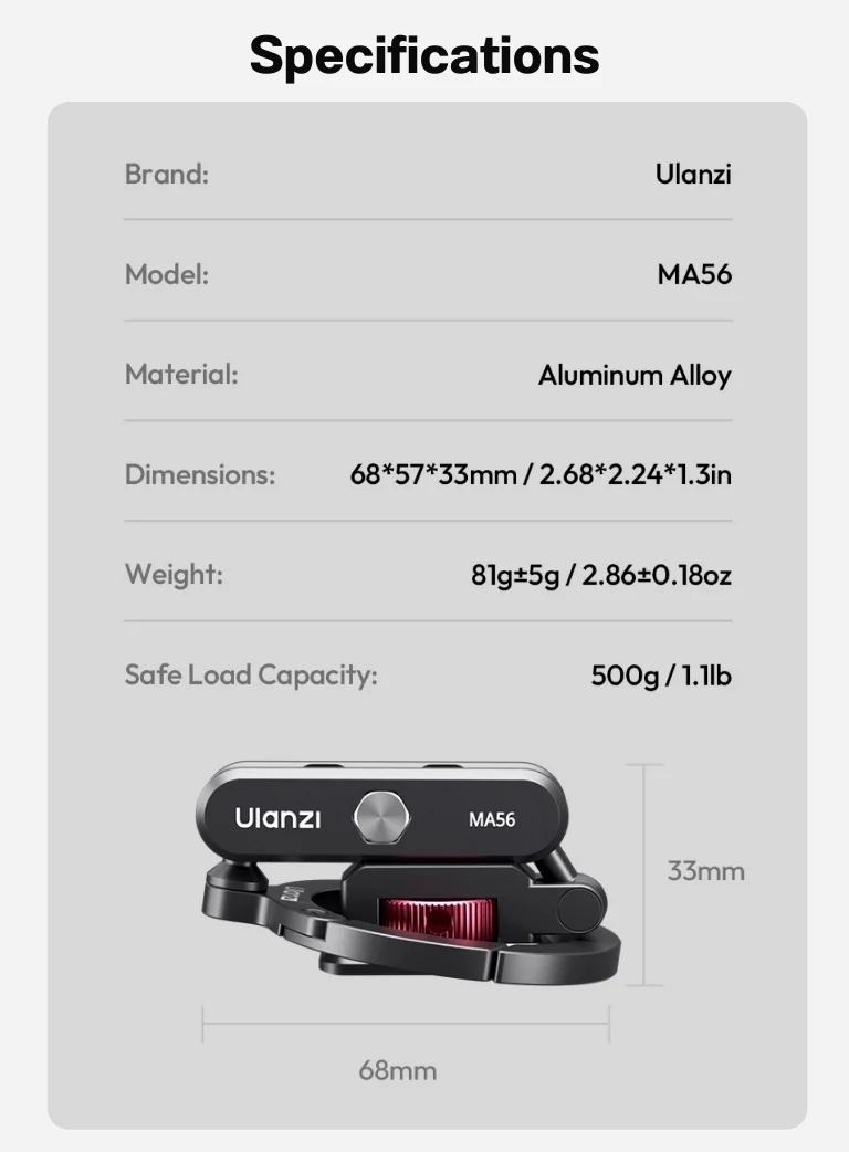 Ulanzi MA56 4in1 Bracket Phone Mount For Hotshoe Camera (16)