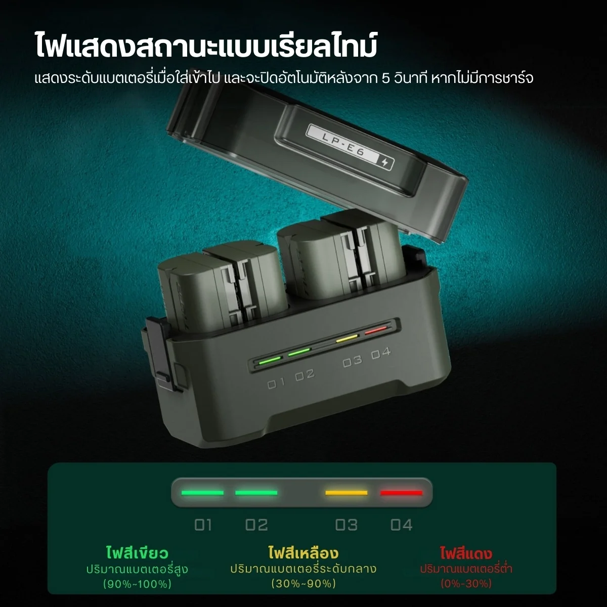 Tilta Portable Charging Station for LP E6 (4 Channel) (4)