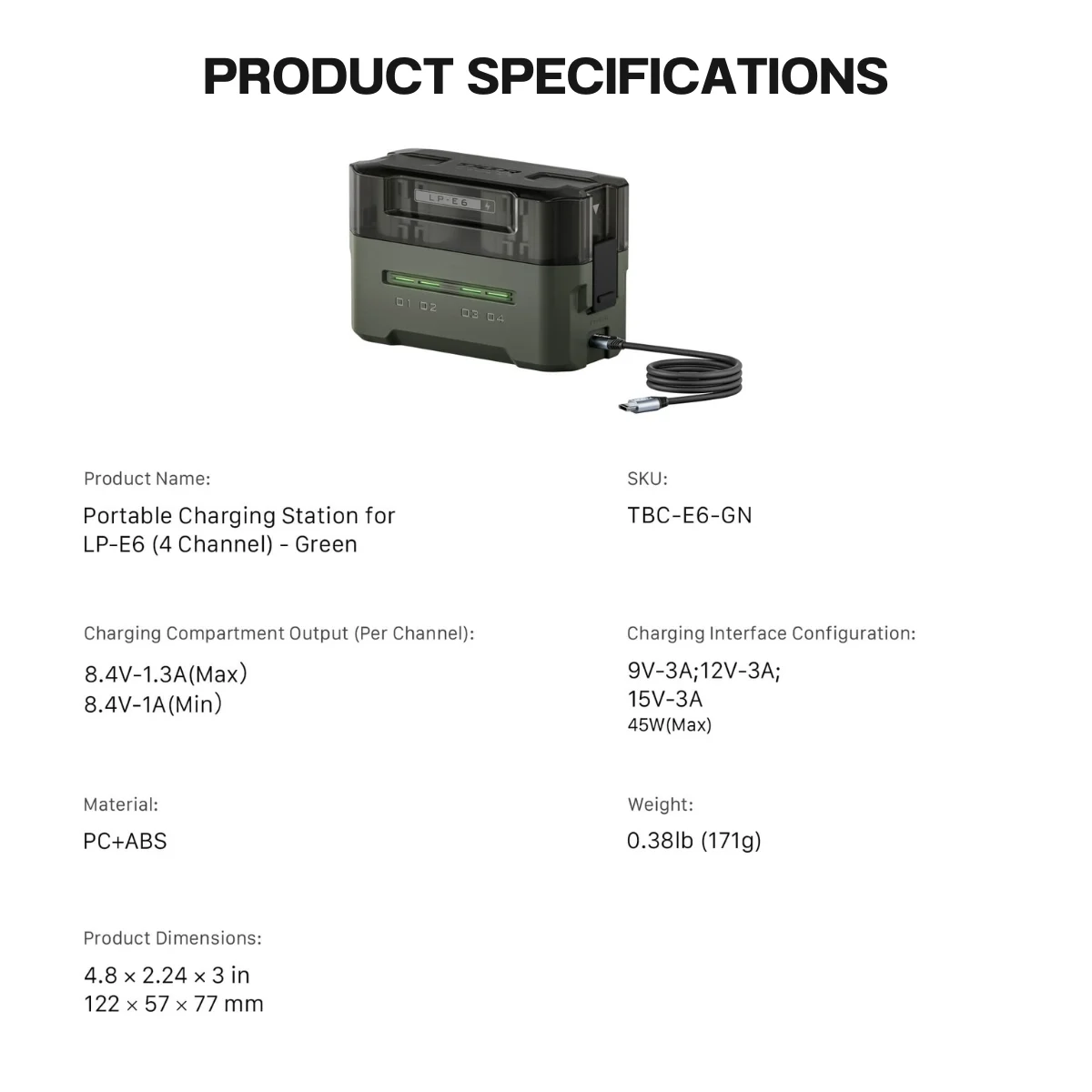 Tilta Portable Charging Station for LP E6 (4 Channel) (9)