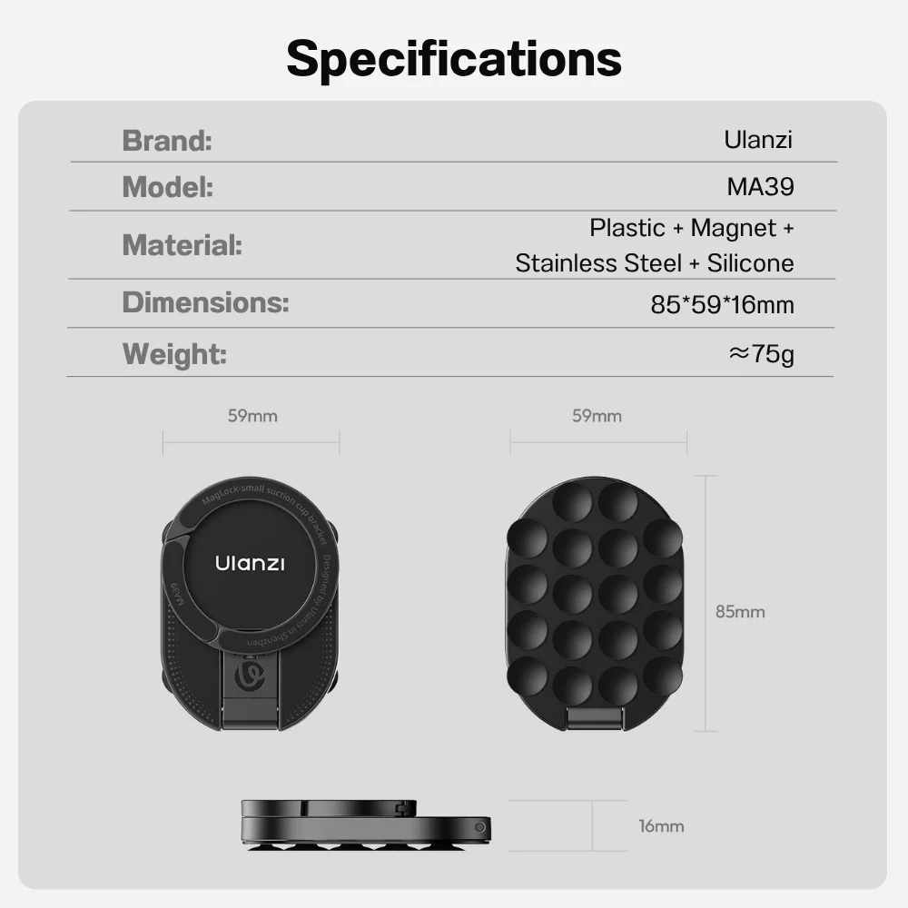 Ulanzi MA39 Maglock Mini Suction Cup Mount (S002) (13)