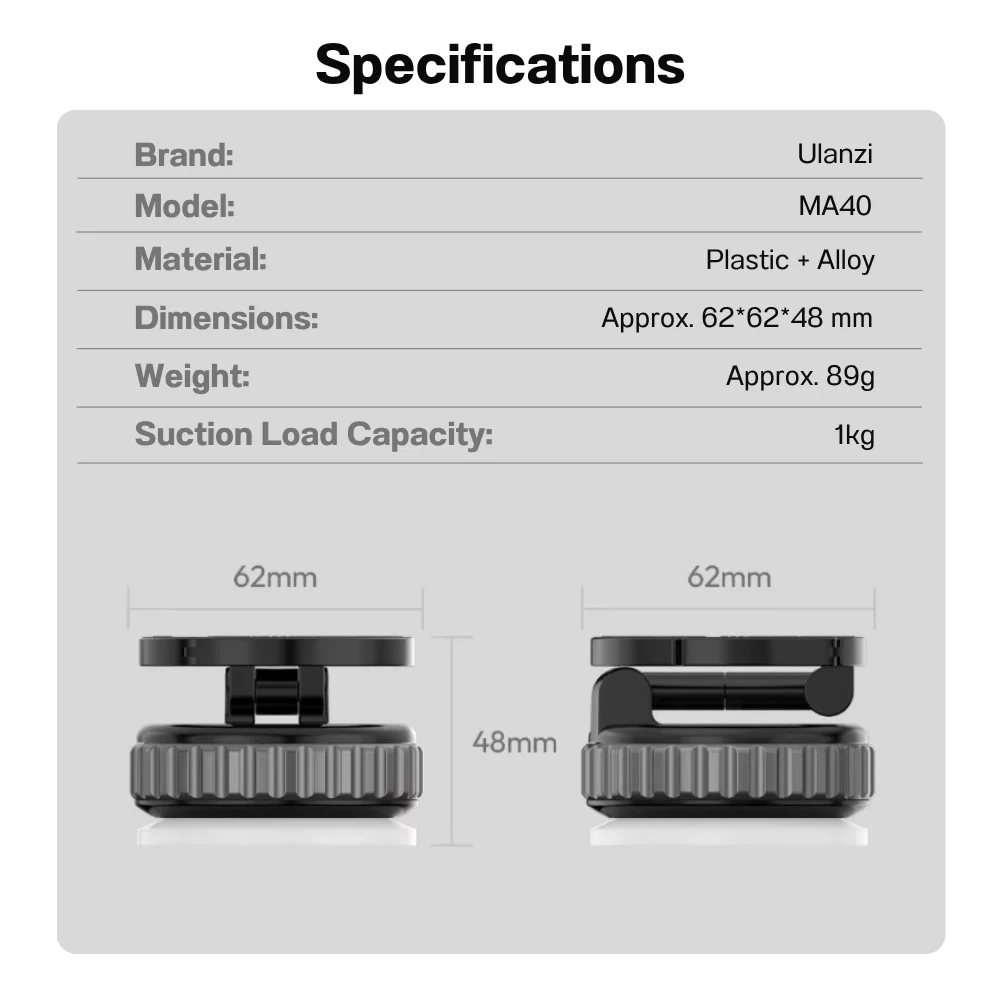 Ulanzi MA40 Maglock Suction Mount (11)