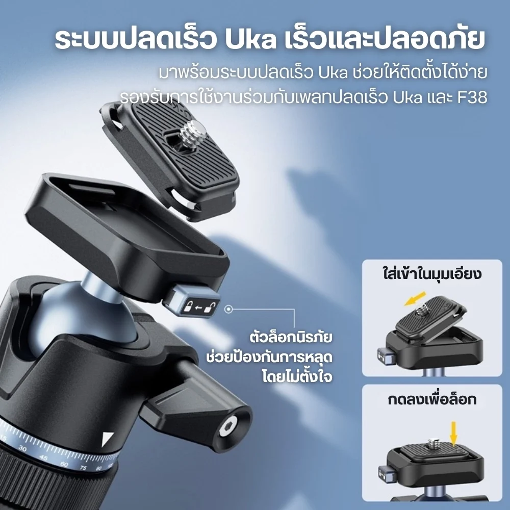 Ulanzi ขาตั้งกล้อง MT93 กางอัตโนมัติ พร้อมหัวบอล Uka Ball Head