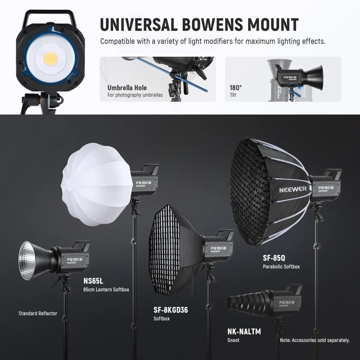 9 NEEWER FS150B 130W Bi Color LED Video Light