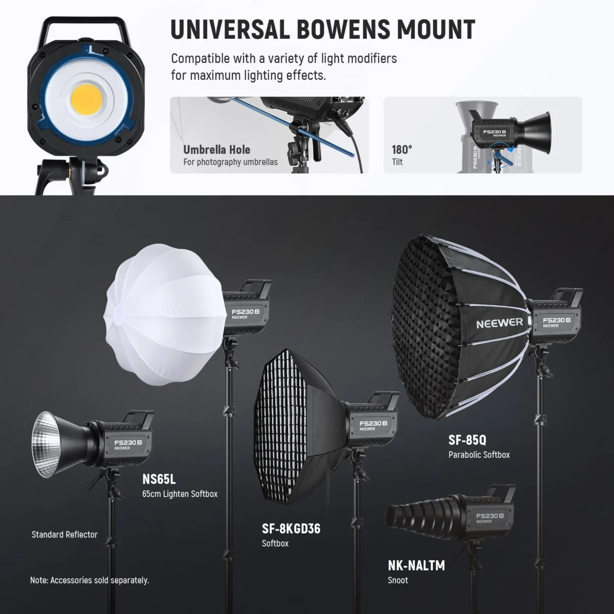 9 NEEWER FS230B 230W Bi Color LED Video Light