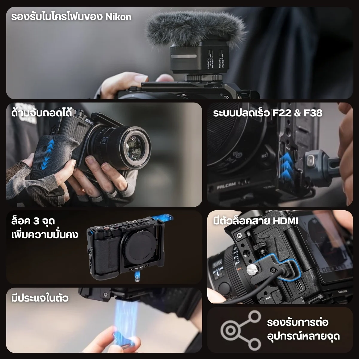 Falcam F22&F38 Quick Release Camera Cage for Nikon ZR (2)