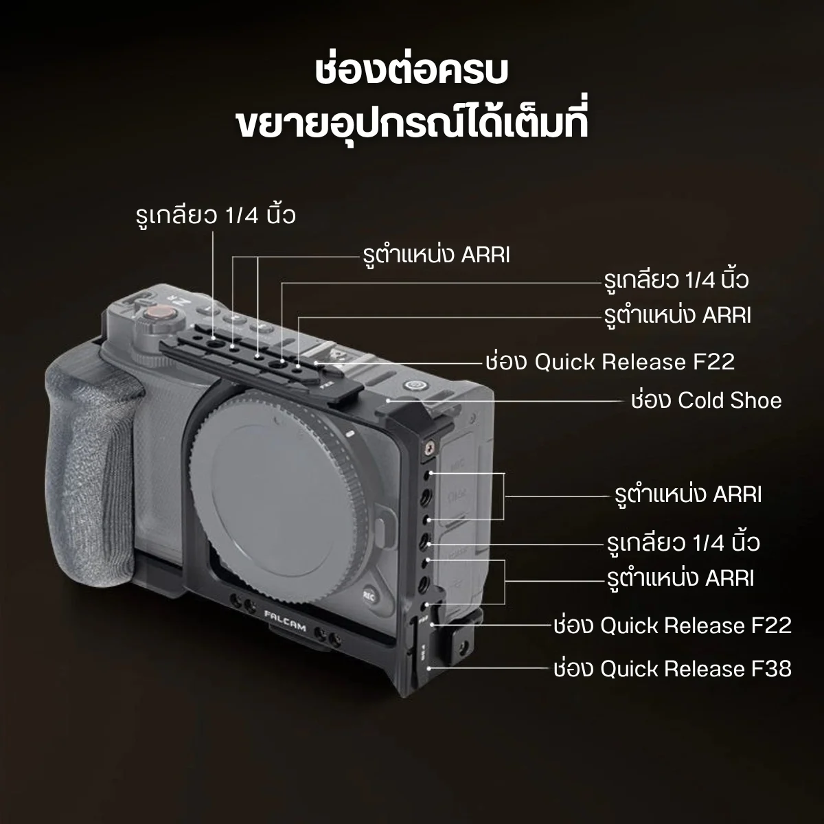Falcam F22&F38 Quick Release Camera Cage for Nikon ZR (9)