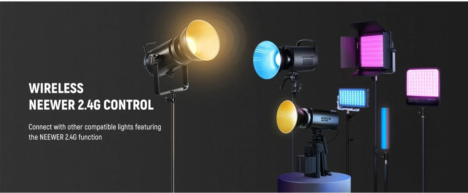 NEEWER CB300C 300W COB RGBWW LED Video Light 9 0