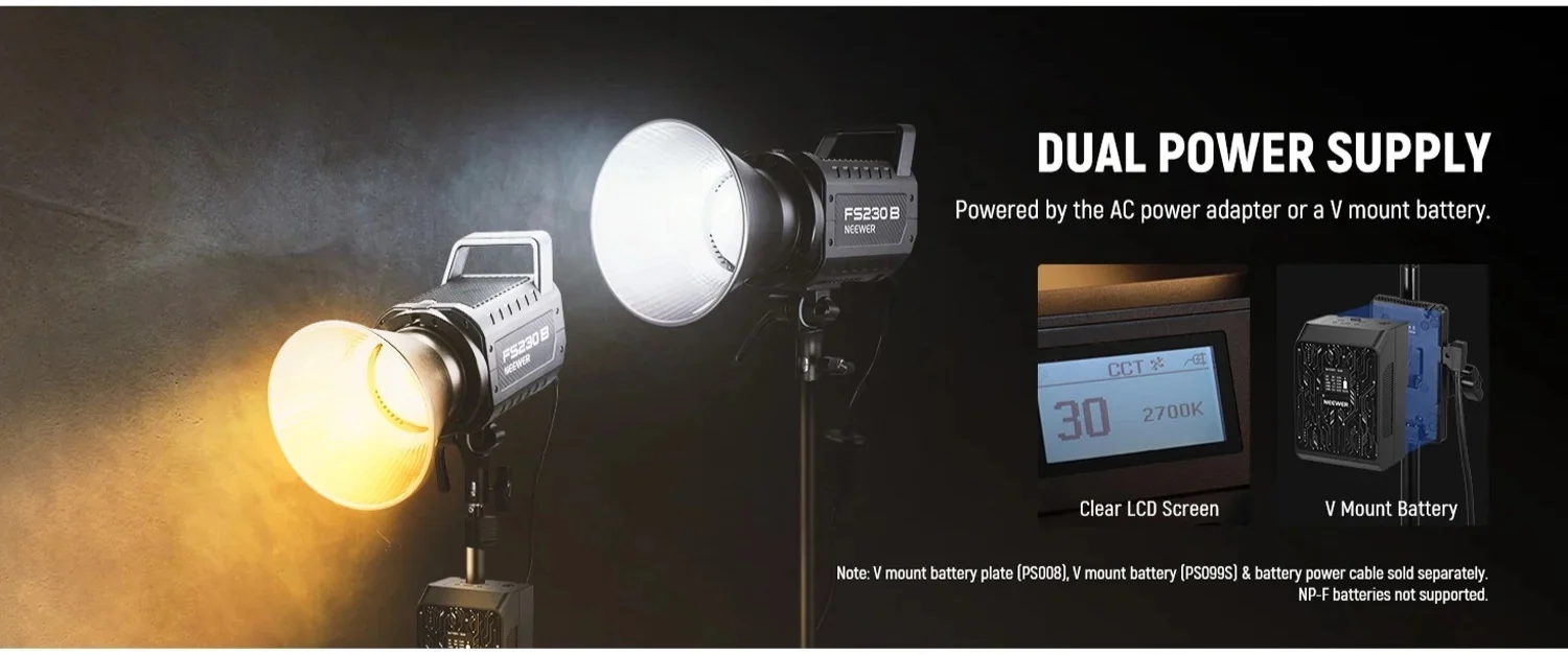 NEEWER FS230B 230W Bi Color LED Video Light 5 0