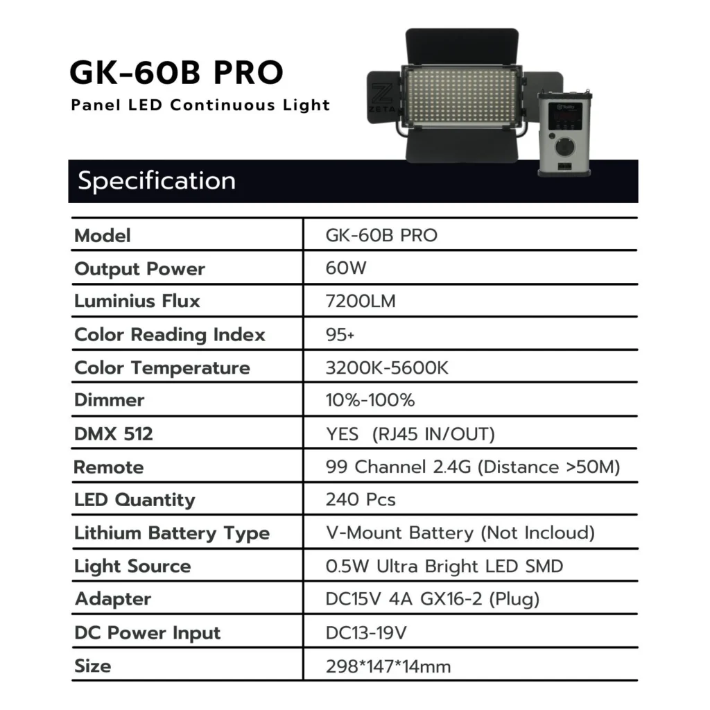 Tolifo GK 60B Pro LED Light 15