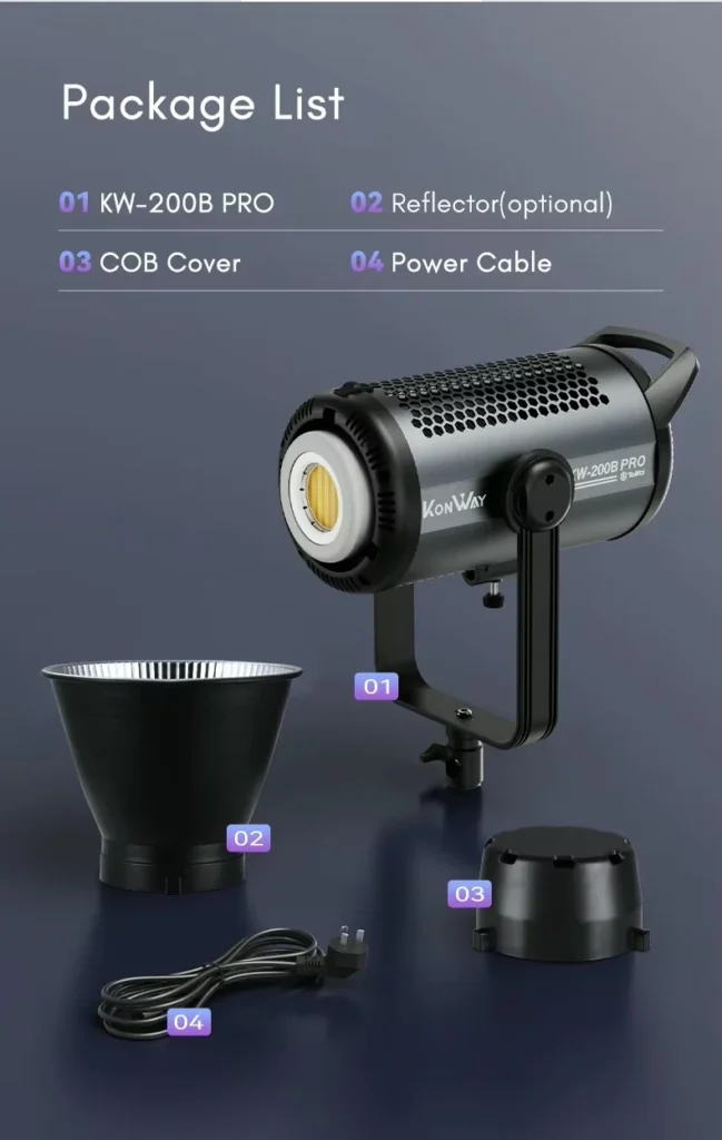 Tolifo KW 200B PRO ไฟสตูดิโอ COB LED 200W Bi Color 5