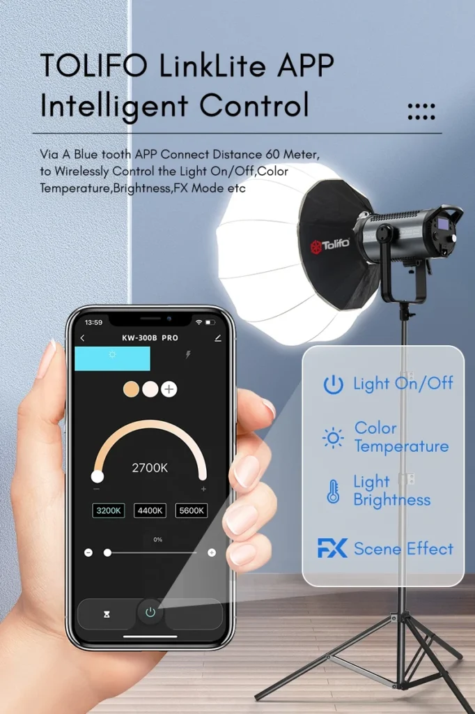 Tolifo KW 300B Pro COB LED Video Light 3