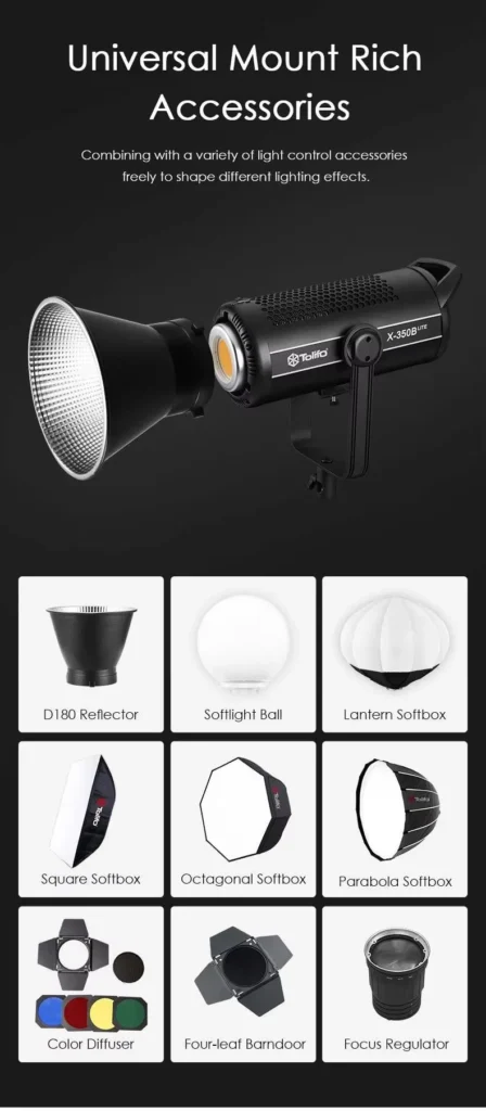 Tolifo X 350B Lite Bi Color LED Video Light 12