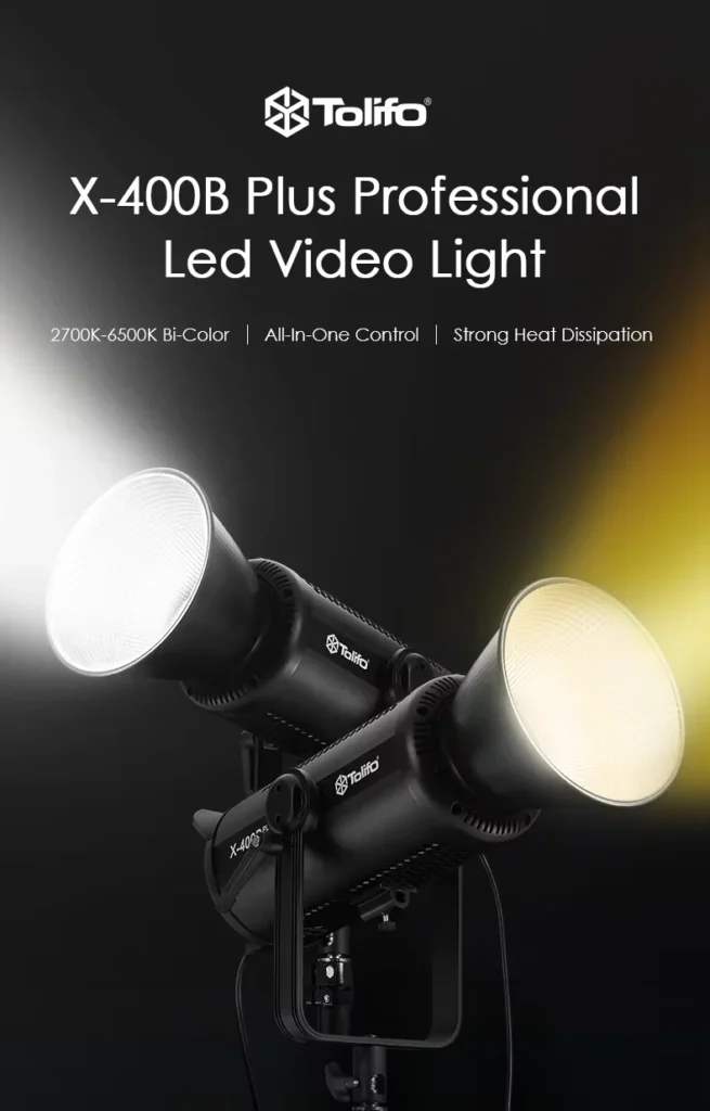 Tolifo X 400B Plus COB LED Video Light Bi Color 400W 1