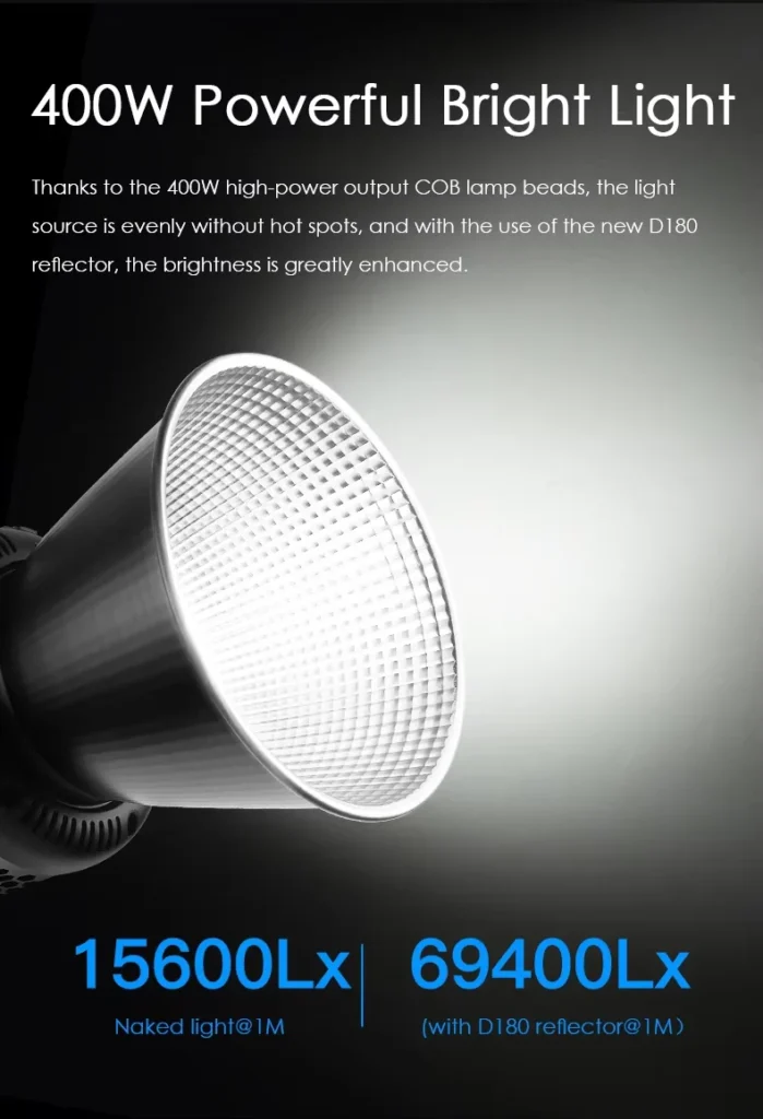 Tolifo X 400B Plus COB LED Video Light Bi Color 400W 9