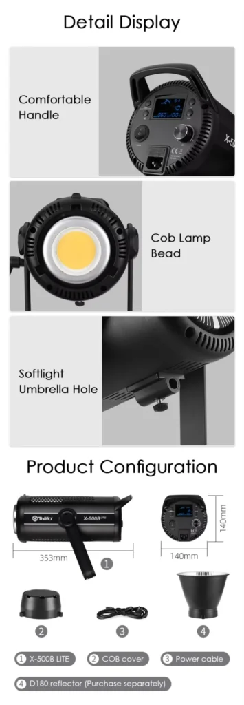 Tolifo X 500B Lite COB LED Bi Color 460W 14