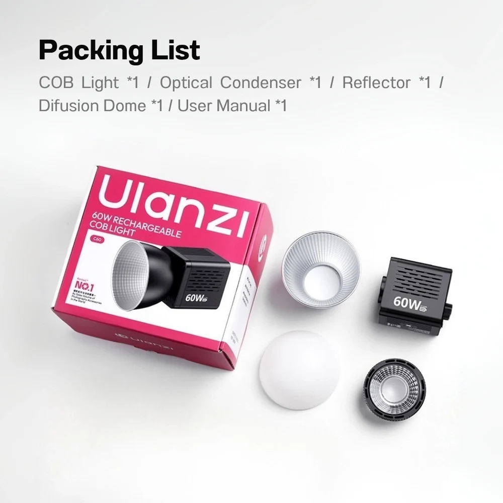 Ulanzi C60 60W Bi color Video Light (No Adapter)