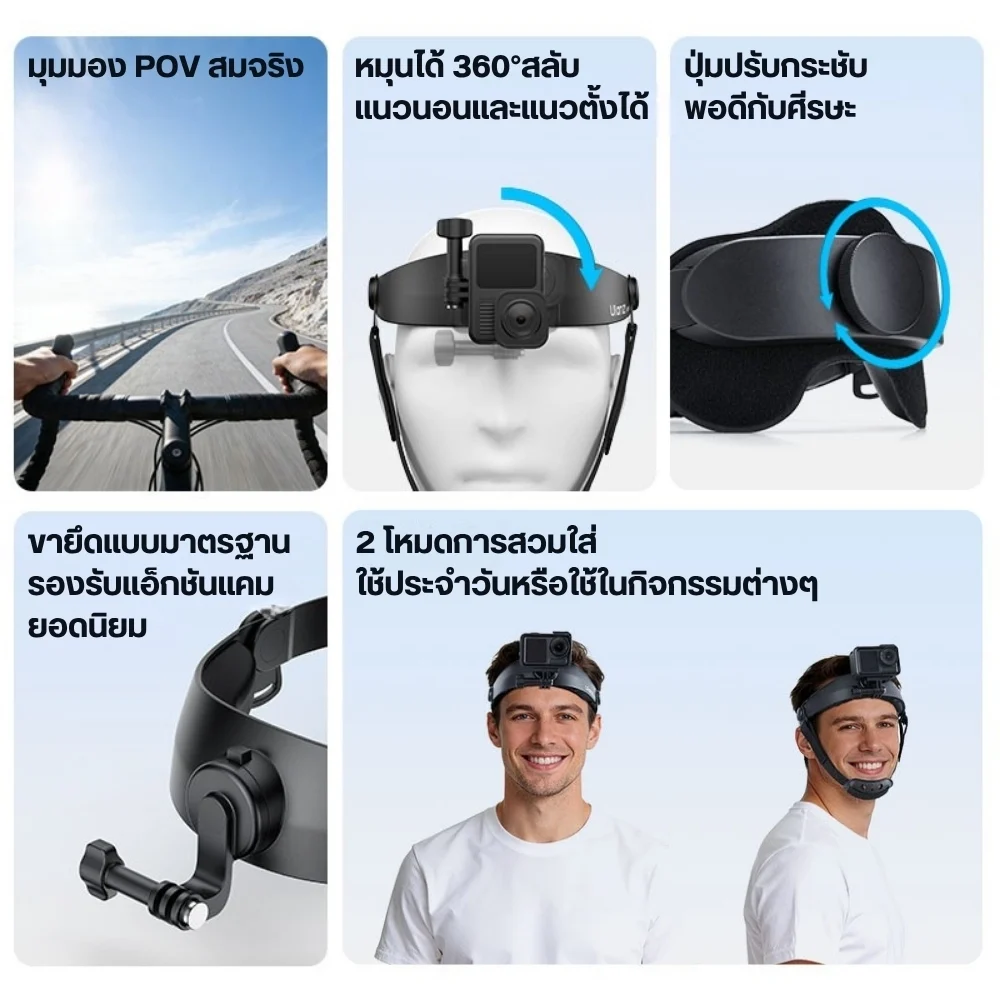 Ulanzi HERO-01 สายคาดหัว สำหรับ Action Camera มือถือ เมาท์ POV แฮนด์ฟรี