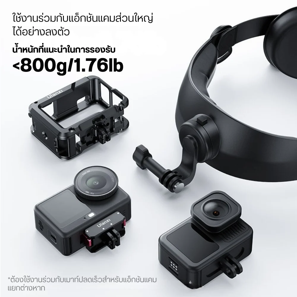 Ulanzi HERO-01 สายคาดหัว สำหรับ Action Camera มือถือ เมาท์ POV แฮนด์ฟรี