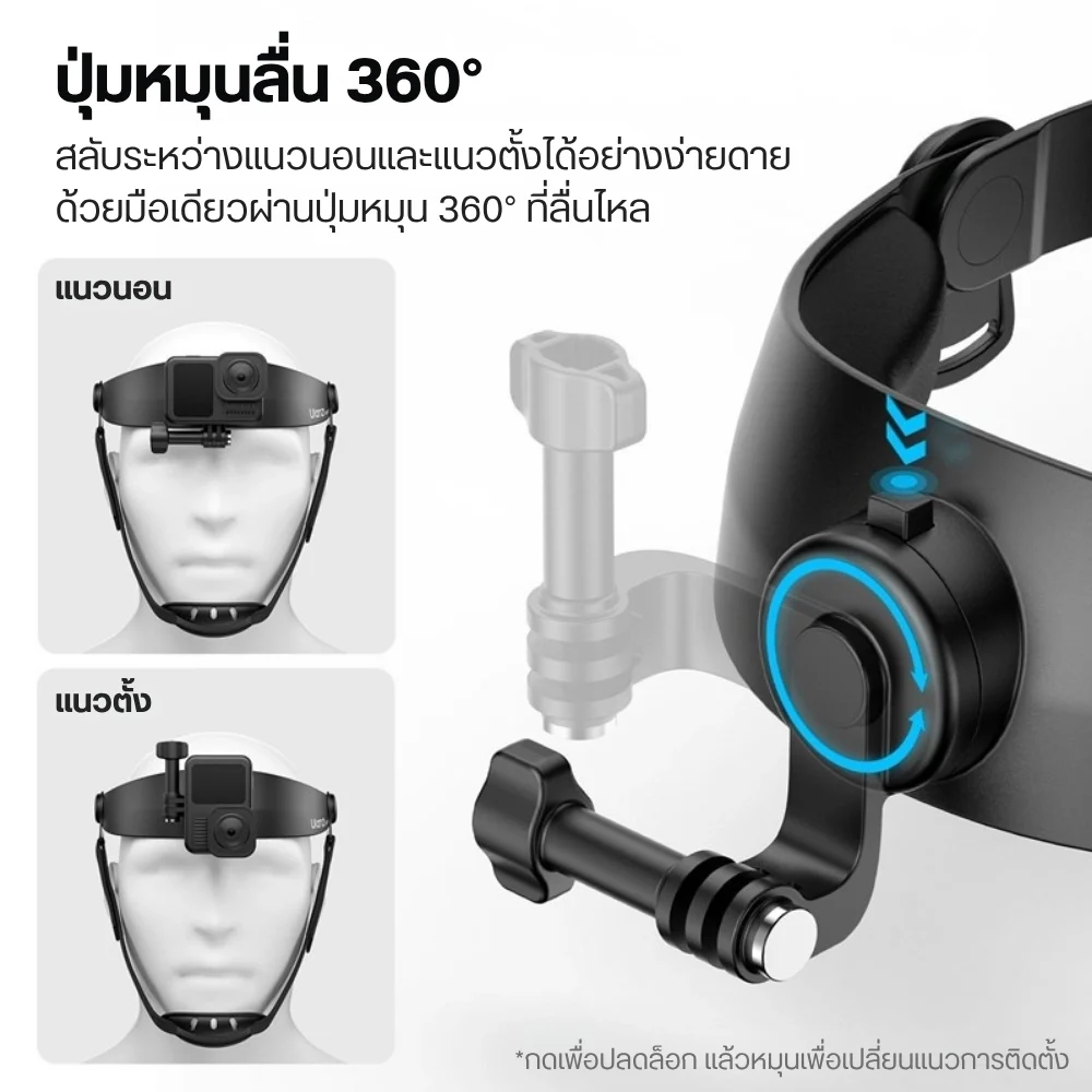 Ulanzi HERO-01 สายคาดหัว สำหรับ Action Camera มือถือ เมาท์ POV แฮนด์ฟรี