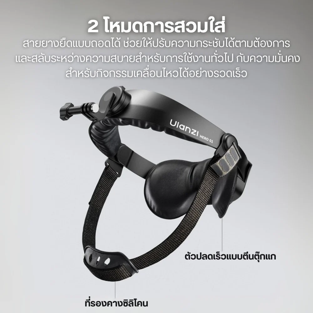 Ulanzi HERO-01 สายคาดหัว สำหรับ Action Camera มือถือ เมาท์ POV แฮนด์ฟรี