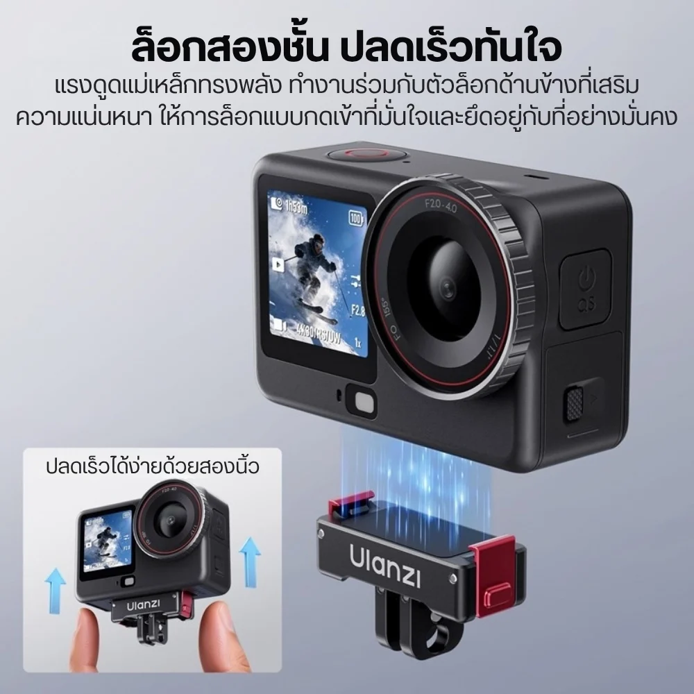 Ulanzi ตัวแปลงแม่เหล็กปลดเร็ว OA24 Adapter Gopro Mount สำหรับ กล้อง DJI Osmo Action 6 / Nano