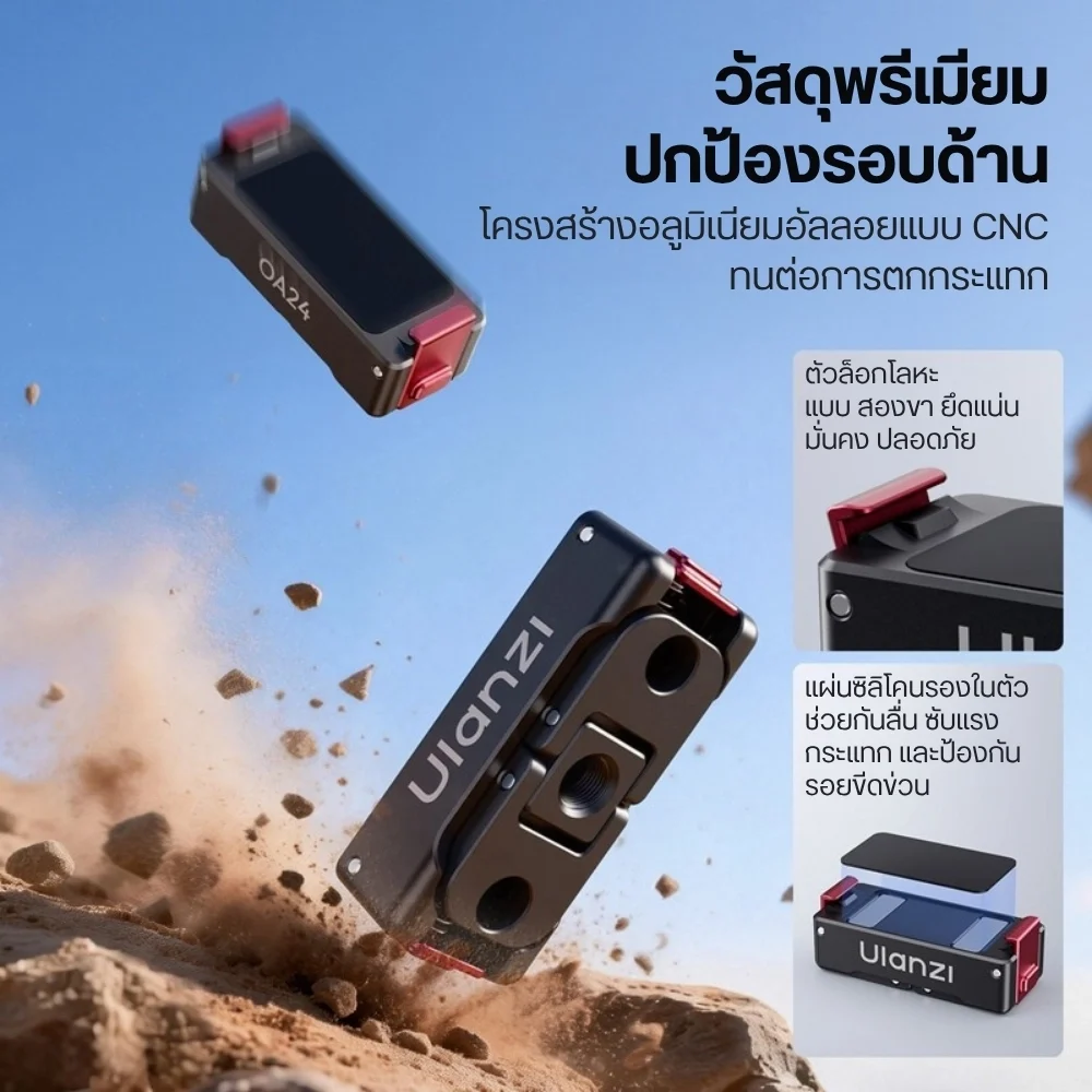 Ulanzi ตัวแปลงแม่เหล็กปลดเร็ว OA24 Adapter Gopro Mount สำหรับ กล้อง DJI Osmo Action 6 / Nano