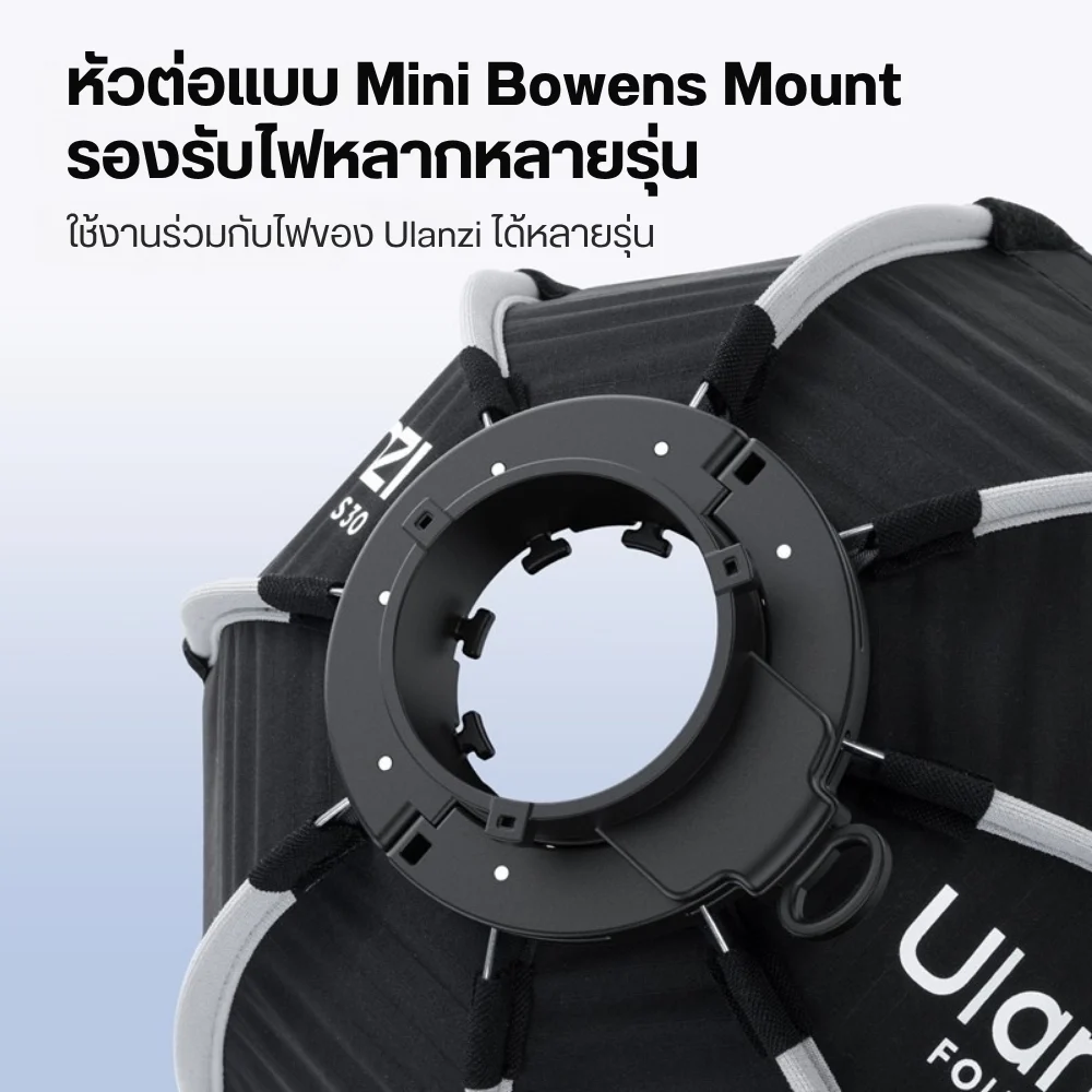Ulanzi QS30 ซอฟต์บ็อกซ์แปดเหลี่ยม FOLD Softbox Quick Release ขนาด 30 ซม. หัวต่อ Mini Bowens Mount
