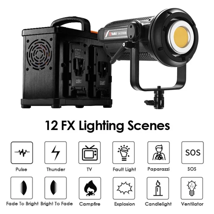Tolifo sk d7000bl bi color led video light 863528