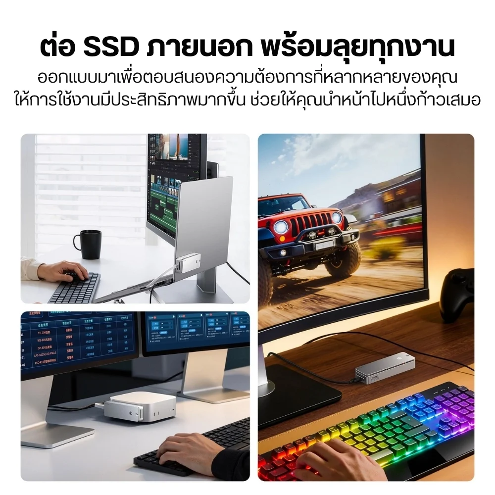 Ulanzi กล่อง SSD M.2 NVMe DT580 Thunderbolt 5 โอนถ่ายข้อมูลความเร็วสูงสุด 80Gbps