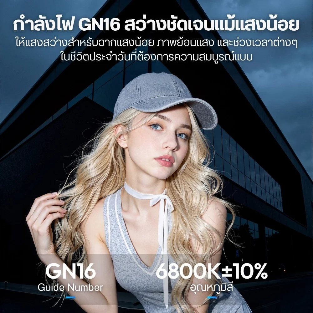 Ulanzi ไฟแฟลชกล้อง F16R Flash LED Hot Shoe แฟลชถ่ายภาพ GN16