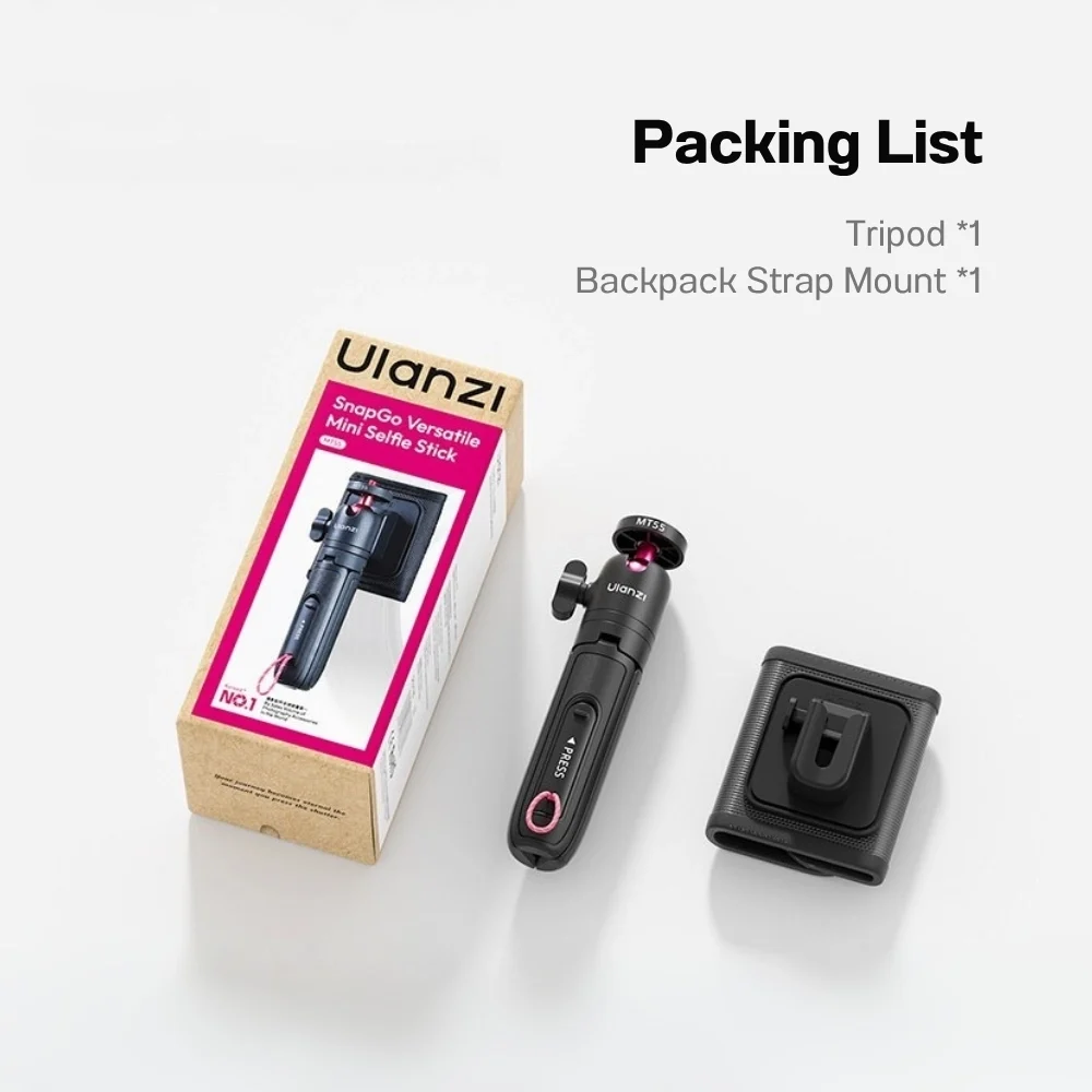 Ulanzi ขาตั้งกล้อง MT55 Mini Selfie Stick 1/4 Mount ไม้เซลฟี่ พร้อมขา Mantis