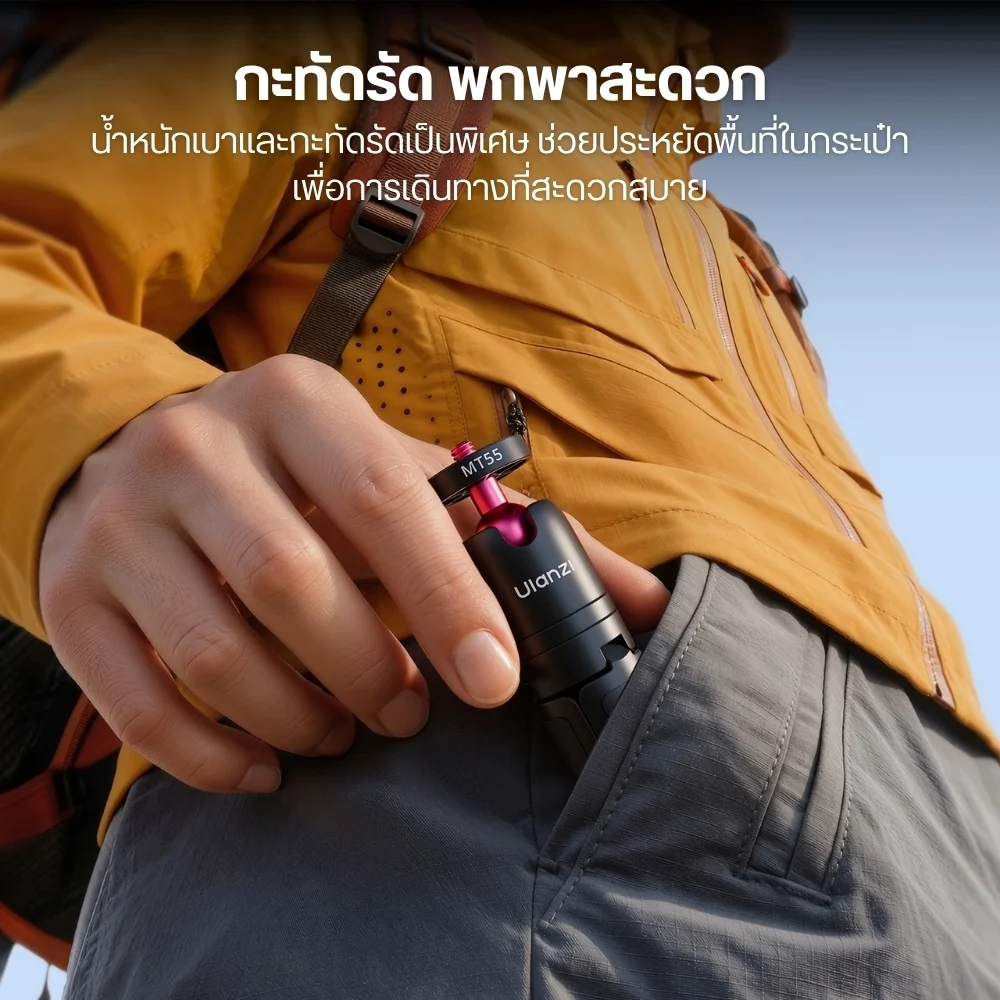 Ulanzi ขาตั้งกล้อง MT55 Mini Selfie Stick 1/4 Mount ไม้เซลฟี่ พร้อมขา Mantis