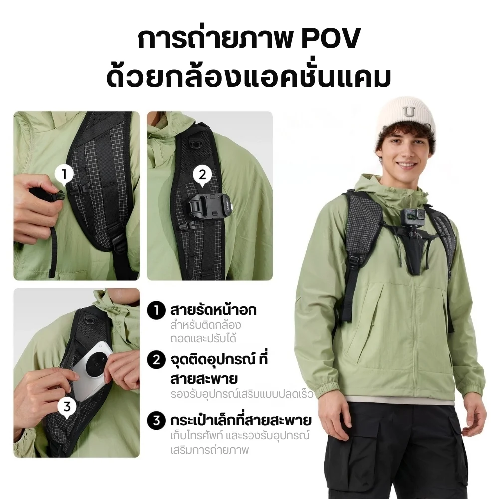 Ulanzi กระเป๋ากล้อง TP01 Travel Backpack 25L กระเป๋าสะพายหลัง กันละอองน้ำ