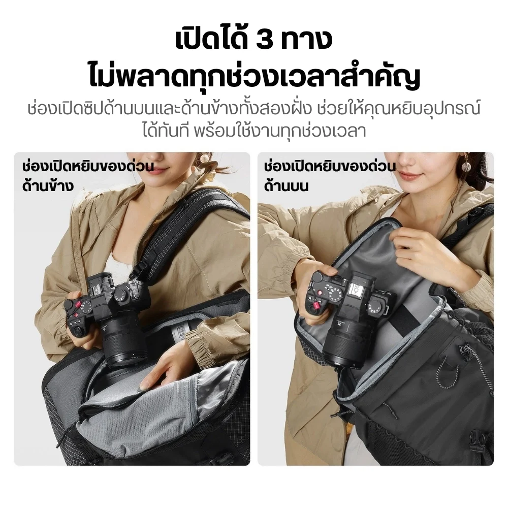 Ulanzi กระเป๋ากล้อง TP01 Travel Backpack 25L กระเป๋าสะพายหลัง กันละอองน้ำ