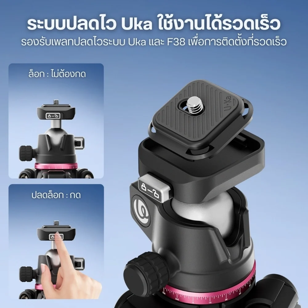 Ulanzi ขาตั้งกล้อง คาร์บอนไฟเบอร์ TZ01 Versatile 2-in-1 Carbon Fiber Tripod ขนาดพกพา