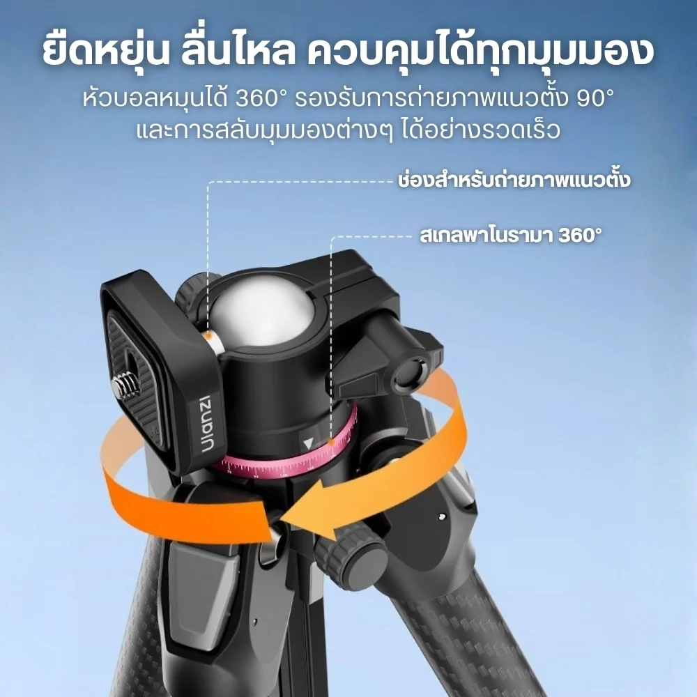 Ulanzi ขาตั้งกล้อง คาร์บอนไฟเบอร์ TZ01 Versatile 2-in-1 Carbon Fiber Tripod ขนาดพกพา