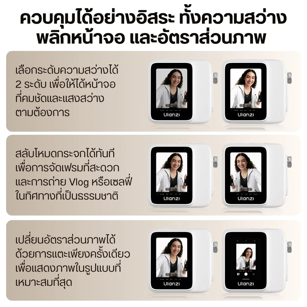Ulanzi จอเซลฟี่แม่เหล็ก VM02 MagSafe Screen Mirroring สำหรับมือถือ