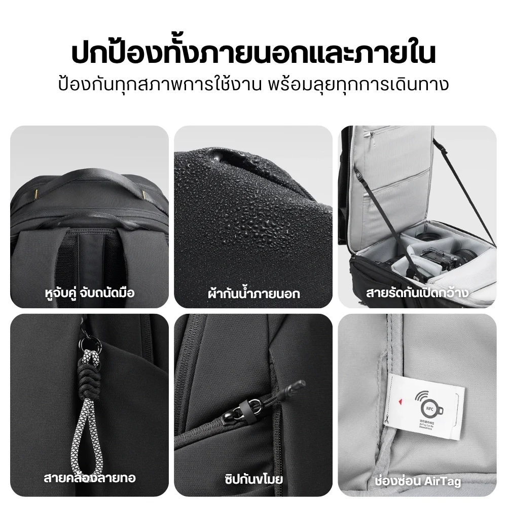 Ulanzi YY038 Urban Travel Backpack V2 22L กระเป๋ากล้อง กระเป๋าสะพายหลัง