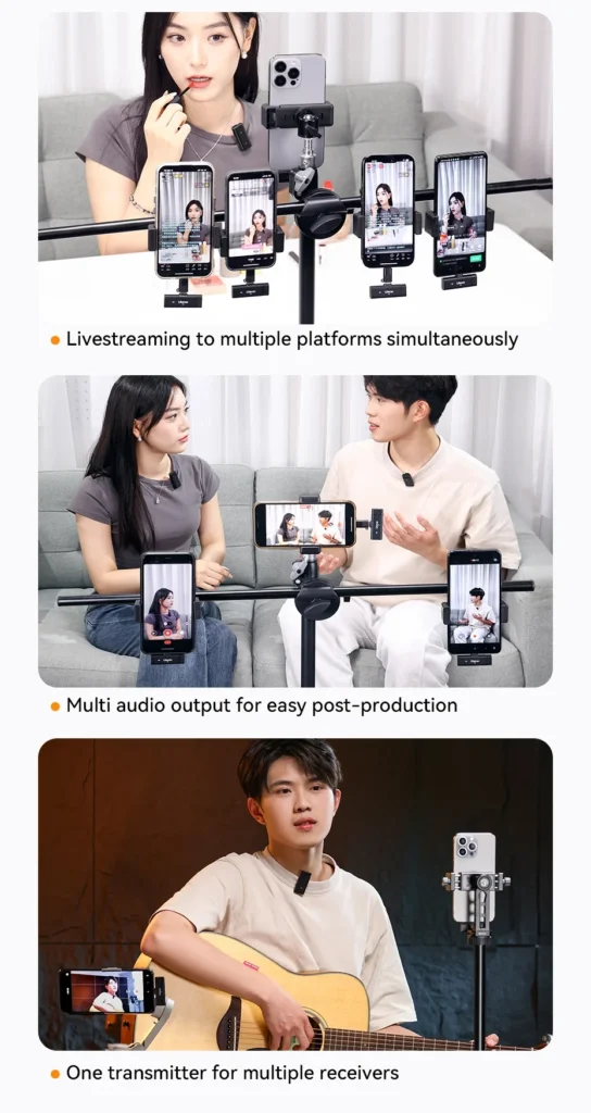 Ulanzi ไมค์ไร้สาย HM2301 Dual Channel ไมค์คู่ ใช้งานได้ 2 อุปกรณ์พร้อมกัน หัวต่อ USB-C