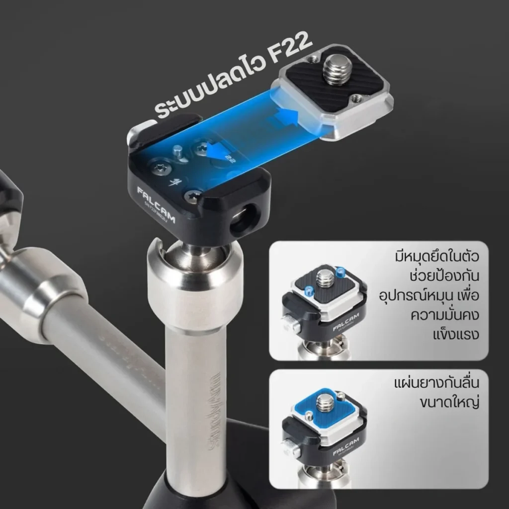 Falcam แขนเมจิกอาร์ม ขนาด 7 นิ้ว Magic Arm พร้อมระบบปลดเร็ว F22 Quick Release (2974B)