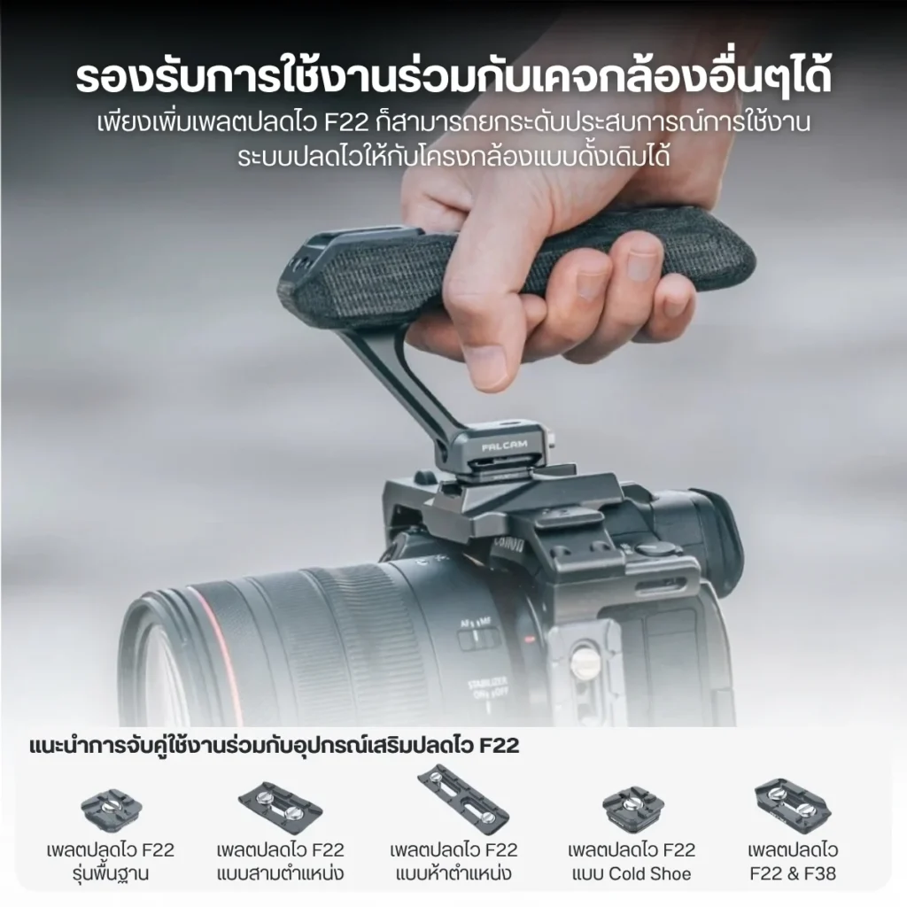 Falcam ด้ามจับต่อเคจกล้อง F22A3A12 Top Hand Grip Quick Release
