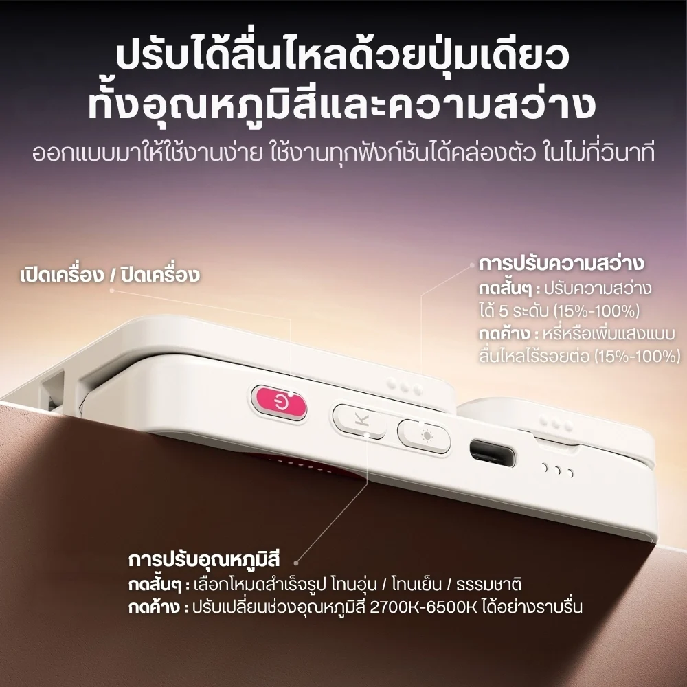 Ulanzi ไฟมือถือ GL01 GlowUp Fill Light ไฟเซลฟี่ แม่เหล็ก Magsafe