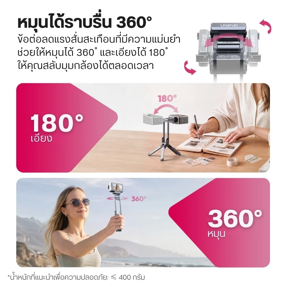 Ulanzi MA37 ขาตั้งกล้อง Quick Release mini Tripod For DJI Osmo Action 6 / nano / 5 pro / 4 / 3