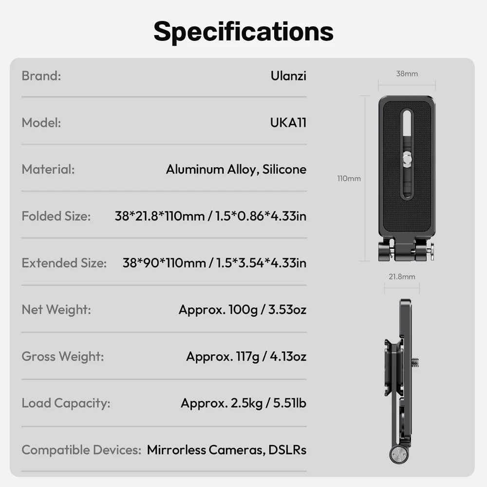 Ulanzi UKA11 Foldable Quick Release L Plate (10)